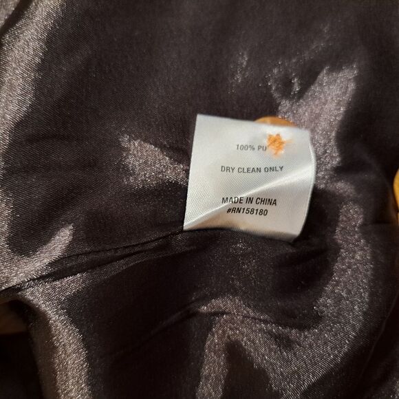 Honor The Gift Vegan Leather Belted Trench Coat Jacket Mustard Yellow sz XL NWT - Picture 15 of 15